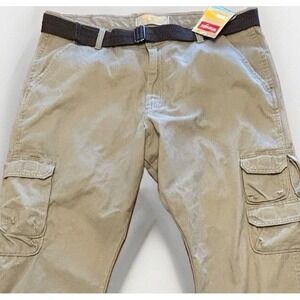 New Wrangler Cargo Pants Mens Six‎ 38x30 Stretch Relaxed Fit Khaki Work Casual